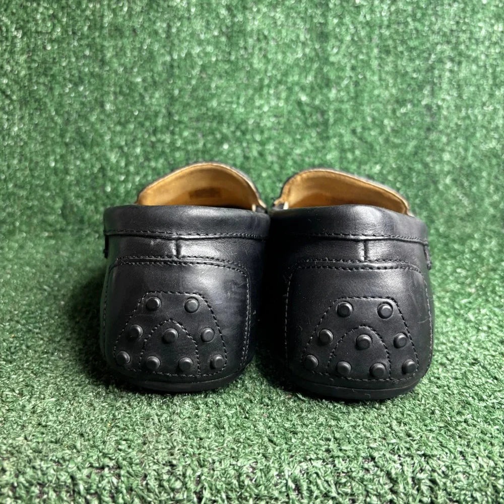 Polo Ralph Lauren Woodley Leather Driving Loafer Classic Moccasins Black Men 12D